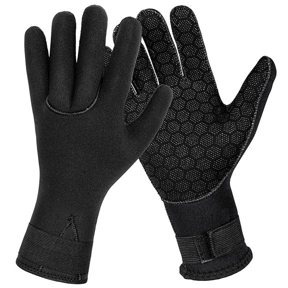 QSAWXQZ Women's Thermal Fishing Gloves Non Scratch And Slip Winter Swimming Surfing Hand Warmers for Outdoor Black XL
