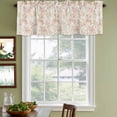 thumbnail image 5 of Pink Flowers Valances for Windows, Country Botanical Floral Leaves Romantic Light Filtering Kitchen Curtains, Rod Pocket Window Valance Curtains for Living Room Bedroom, 42" W x 18" L, 2 Panels, 5 of 9