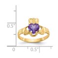 thumbnail image 3 of 14k June CZ Heart Birthstone Claddagh Ring R492, 3 of 6