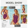 thumbnail image 3 of Dokotoo Women's Purple High Cut One Piece Swimming Retro Suits Swim Suit Cute Monokini Bathing Suits Vintage 1 Piece Swimsuit, 3 of 7