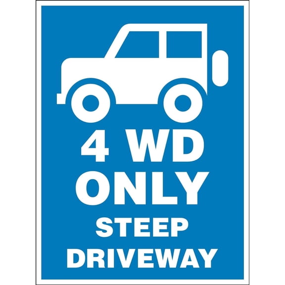 4WD Only Steep Driveway Sign Metal Tin Sign 8x12 Inches Caution Danger Safety Security Warning Notice Signs