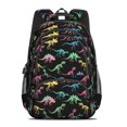 thumbnail image 2 of Dinosaur and Skeleton Black Pattern Cute School Backpack Bag with Padded Back and Adjustable Shoulder Straps 16.9 X 12.6 X 5.9 Inches, 2 of 5