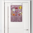 thumbnail image 2 of Damask Hanging Pocket Organizer, Monochrome Mystic Ornamented Flowers and Circles Arrangement Illustration, Printed Polyester Storage Bag with Pockets, 14" x 20", Dried Rose and Rose, 2 of 2