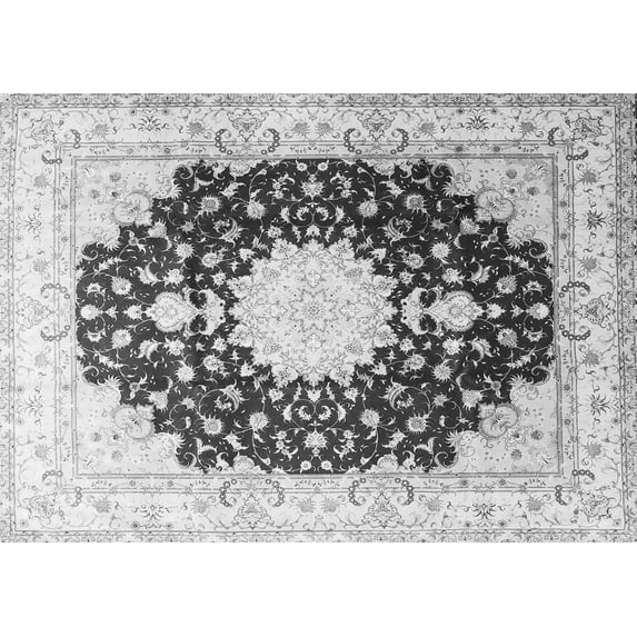 Ahgly Company Indoor Rectangle Medallion Gray Traditional Area Rugs, 6' x 9'
