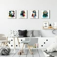 thumbnail image 5 of Graffiti Animal Canvas Wall Art Kids Room Watercolor Chimpanzee Panda Pictures Wall Decor Cartoon Cute Funny Penguin Bear with Headphone Painting Colorful Nursery Bedroom Home Decorations 14x14 4 Pcs, 5 of 6