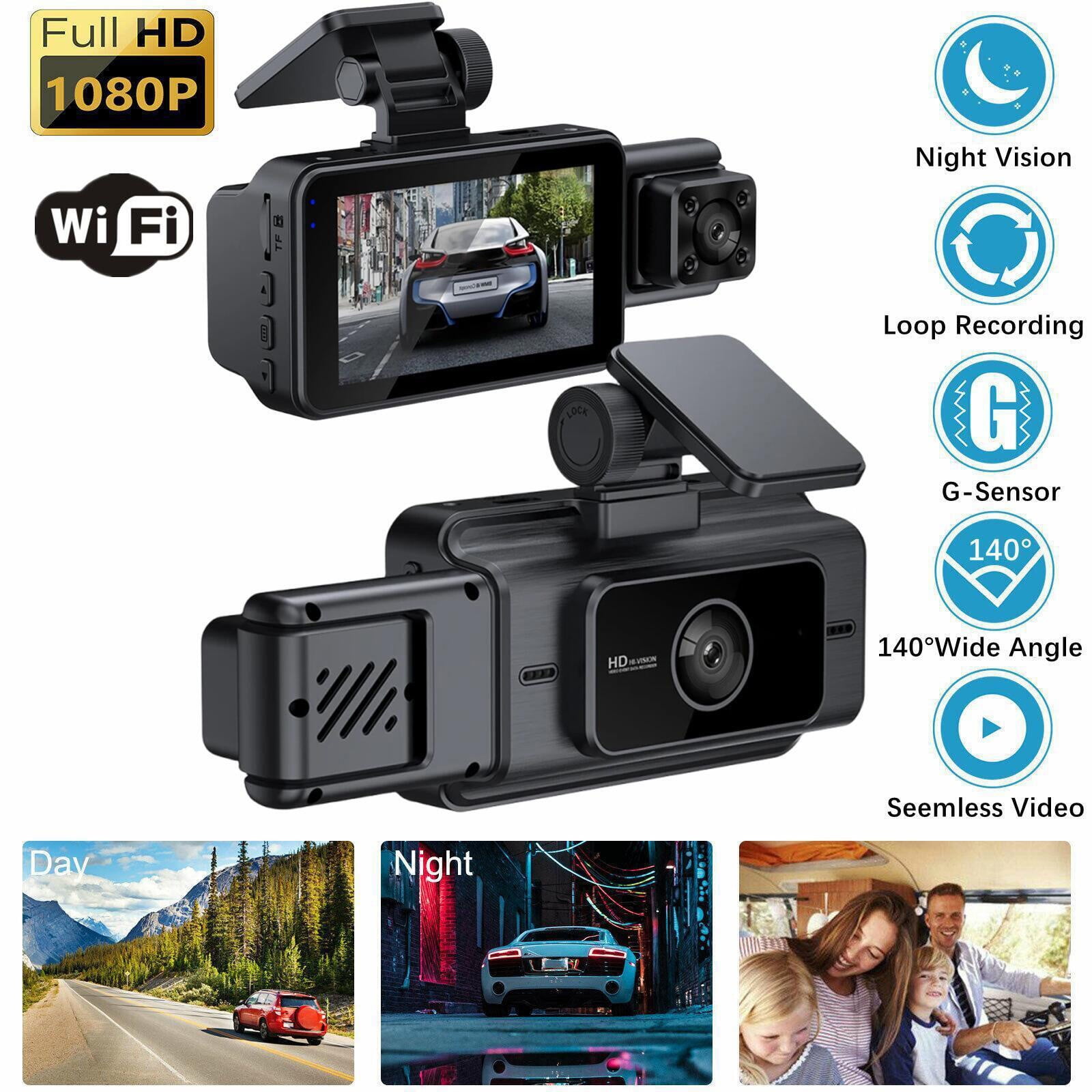 Apexcam TOUR 3 Dual Dash Cam - 1080P Front & Waterproof Rear Camera, 3" IPS Screen, 170° Wide Angle, Super Night Vision, Parking Monitor - View #7