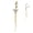Gold, variant on 14G Hinged Clicker Triangle CZ Belly Button Ring Triple Chain Dangle Piercings Jewelry for Women Sold Each
