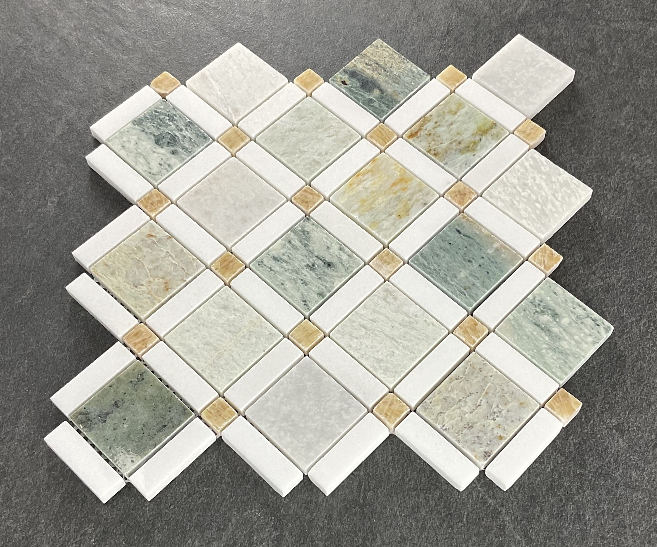 10 - Sheets of Marble Pinwheel Wall and Floor Mosaic Tiles