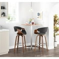 thumbnail image 3 of Curvini Mid-Century Modern Barstool In Walnut Wood And Charcoal Fabric - Set Of 2, 3 of 4