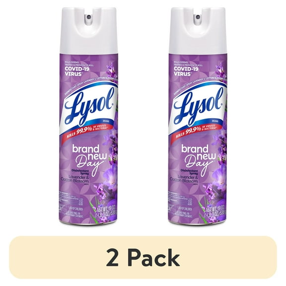 (2 pack) Lysol Disinfectant Spray, Sanitizing and Antibacterial Spray, Lavender & Cotton Blossom, 19 oz