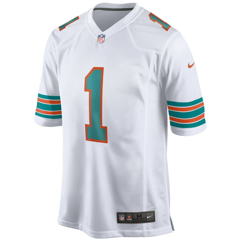 Miami Dolphins Nike Game Road Jersey - White - Custom - Mens