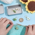 thumbnail image 2 of 5Pcs 5 Styles Porcelain Stitch Markers Animal Theme Crochet Stitch Marker Charms Knitting Locking Marker with Leverback Earring Findings, 2 of 4