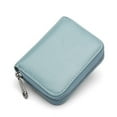 thumbnail image 2 of Credit Card Holder RFID Blocking Genuine Leather Mini Credit Card Wallet Purse with Zipper Womens Small id Compact Slim Blocked Zip Accordion Wallets Case for Women Men, 2 of 8