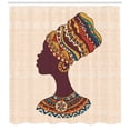 thumbnail image 3 of Ambesonne Tribal Shower Curtain, Woman, 69"Wx75"L, Cream and Brown, 3 of 3