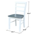 thumbnail image 3 of Set of 2 Solid Wood Madrid Ladderback Chairs in White/Heather Gray, 3 of 11