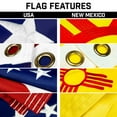 thumbnail image 3 of G128 Combo Pack: 20 Ft Telescoping Aluminum Flagpole (Silver) & American and New Mexico Flags 3x5 Ft, Both ToughWeave Series Embroidered Polyester | Pole with Flags Included, 3 of 9