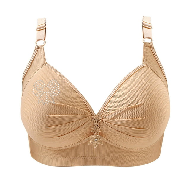 Birdeem Bras for Women Womans Printing Gathered Together Large Size Daily Bra Underwear No Rims