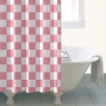 thumbnail image 4 of Pink and White Checkerboard Pattern Shower Curtain 36"x72" ,Bathroom Decorative Shower Curtains Set with 12 Hooks,Modern Waterproof Washable Shower Curtain, 4 of 6