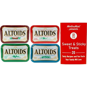 Altoids Curiously Strong Breath Mints - 4 Flavor Variety - Peppermint, Wintergreen, Cinnamon, Spearmint (1.76 Ounces)   MerlinsMart Zine