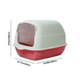 thumbnail image 3 of Foldable Cat Litter Box, Fully Enclosed Litter Box with Lid, Covered Kitty Kitten Litter Boxes Enclosure with Scoop, Odor Control, Easy to Clean, 3 Modes for Cat up to 12 lbs(Pink), 3 of 6