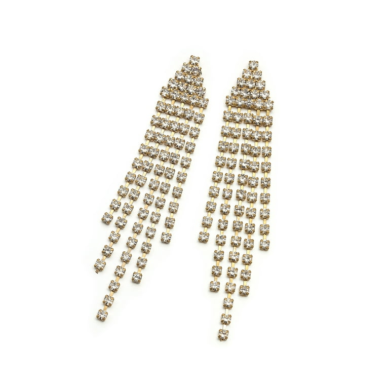 Buy Clear Crystal Bead Work Dangler Earrings Online - W for Woman