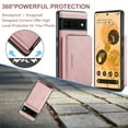 thumbnail image 3 of Nalacover Zipper Wallet Case for Google Pixel 8A, Shockproof PU Leather Detachable Card Slots Holder Cash Pocket Slim Cover with Kickstand Magnetic Lens Protective Case, Pink, 3 of 10