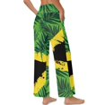 thumbnail image 2 of Psesaysky Women Wide Leg Pants Jamaican Palm Leaves Print High Waist Loose Flowy Adjustable Tie Knot Trousers Business Casual Pants with Pockets, Size L, 2 of 7