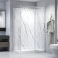 thumbnail image 3 of Dreamwerks Vienna 48" W x 32" D x 78.6" H Rectangular Shower Enclosure Kit with Door, Base, and Walls in Chrome, 3 of 10