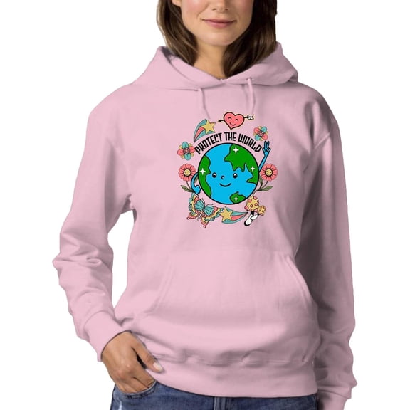 Protect The World Quote Hoodie Women -Image by Shutterstock, Female Small