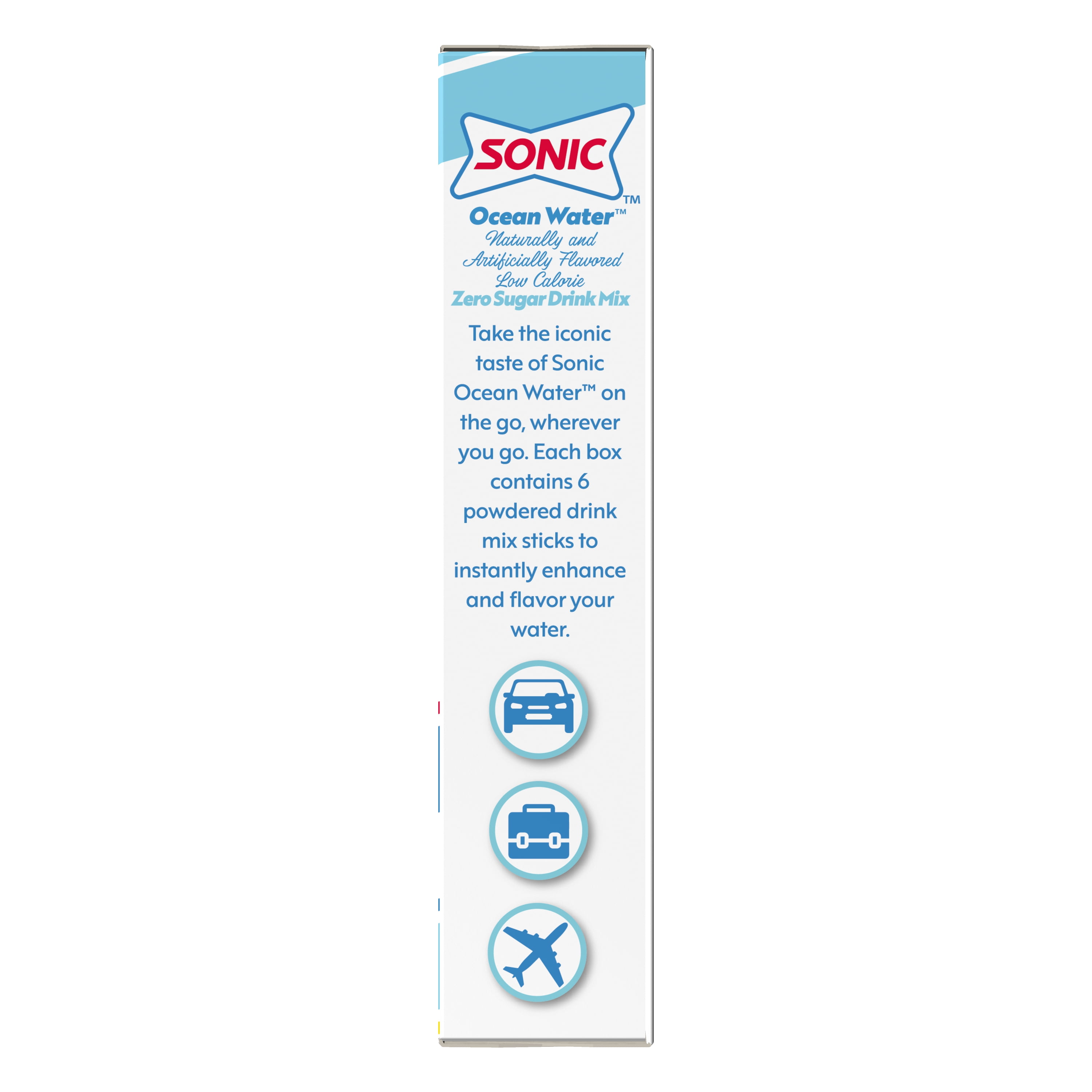 Sonic Zero Sugar Singles to Go Powdered Drink Mix, Ocean Water, 6 Count Packets