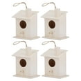 thumbnail image 3 of Bird Nests, Platane Wood Bird House Ornament, 4Pcs Soft Texture For Birds Swallows, 3 of 8
