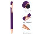thumbnail image 4 of Bolígrafo Uxcell con punta de stylus, bolígrafo de metal, tinta negra, punta media de 1.0 mm, estilo 2, paquete de 6 en color púrpura, 4 of 6