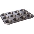 thumbnail image 1 of Molde para muffins de acero para 12 muffins grandes, antiadherente, 35 x 26,5 cm, molde para magdalenas, molde para brownies, molde para pasteles, molde para hornear, plateado, 1 of 7
