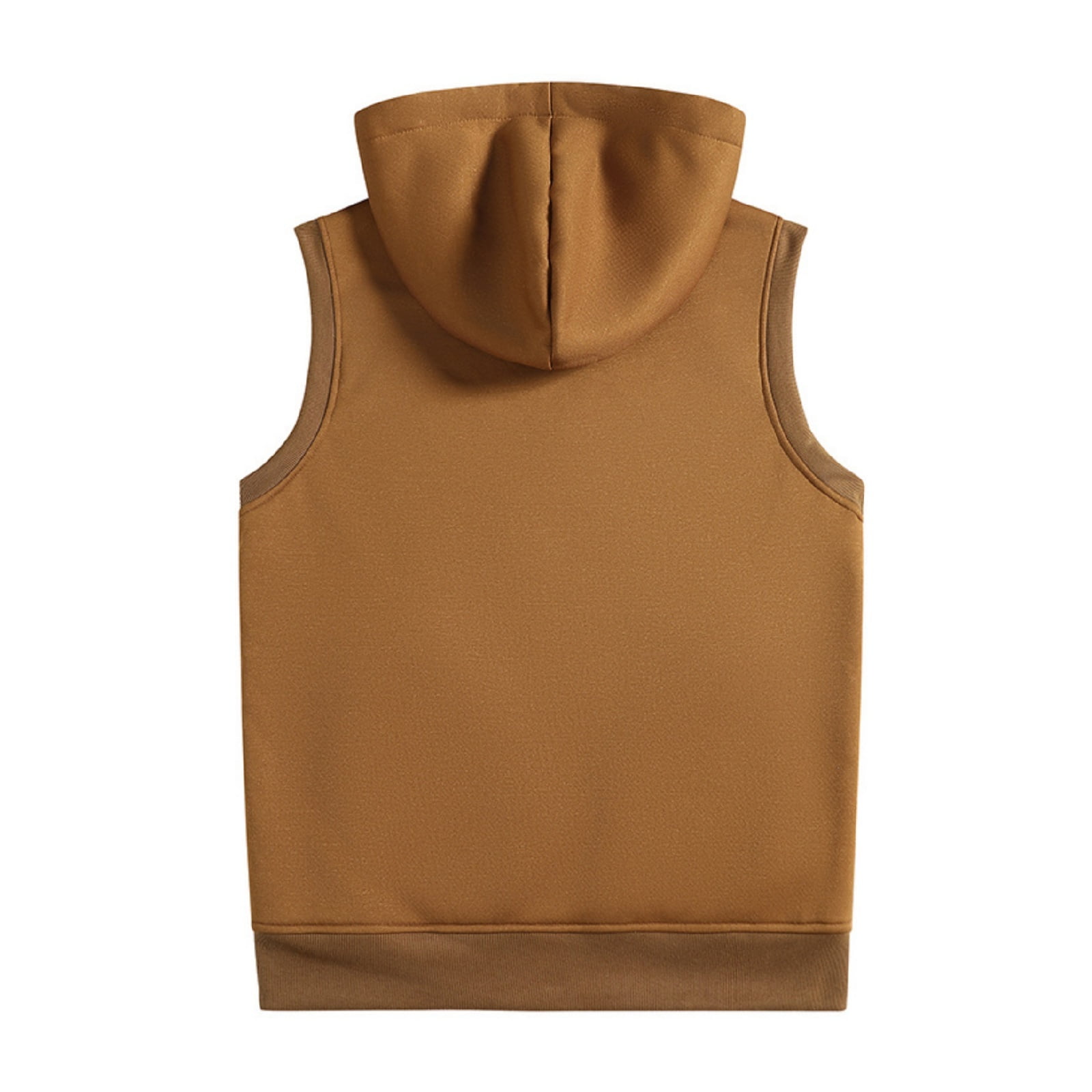 TrdSipl Men Fleece Hooded Vest Sleeveless Stand-Up Collar Zipper Up Waistcoat Outdoor Warm Jacket Coat Vest for Indoor Outdoor Hunt Camp