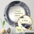 thumbnail image 5 of DESIGN ART Designart 'Marble Waves In Shades Of Grey' Printed Modern Wall Mirror 24in.x24in., 5 of 5