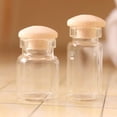 thumbnail image 3 of Minitarro de almacenamiento Hesroicy, modelo de tapa de madera, realista, transparente, 1:12, para casa de muñecas, para aperitivos, galletas, tarro de cristal vacío, modelo de micropaisaje, 3 of 7