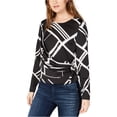 thumbnail image 1 of INC Blusa cruzada estampada para mujer, negra, mediana, 1 of 2