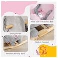 thumbnail image 6 of Qaba Baby Rocking Horse Elephant Rocking Chair Toddler Rocker Toy with Sound Wooden Base Seat Safety Belt for 1.5-3 Year Old, gray, 6 of 9
