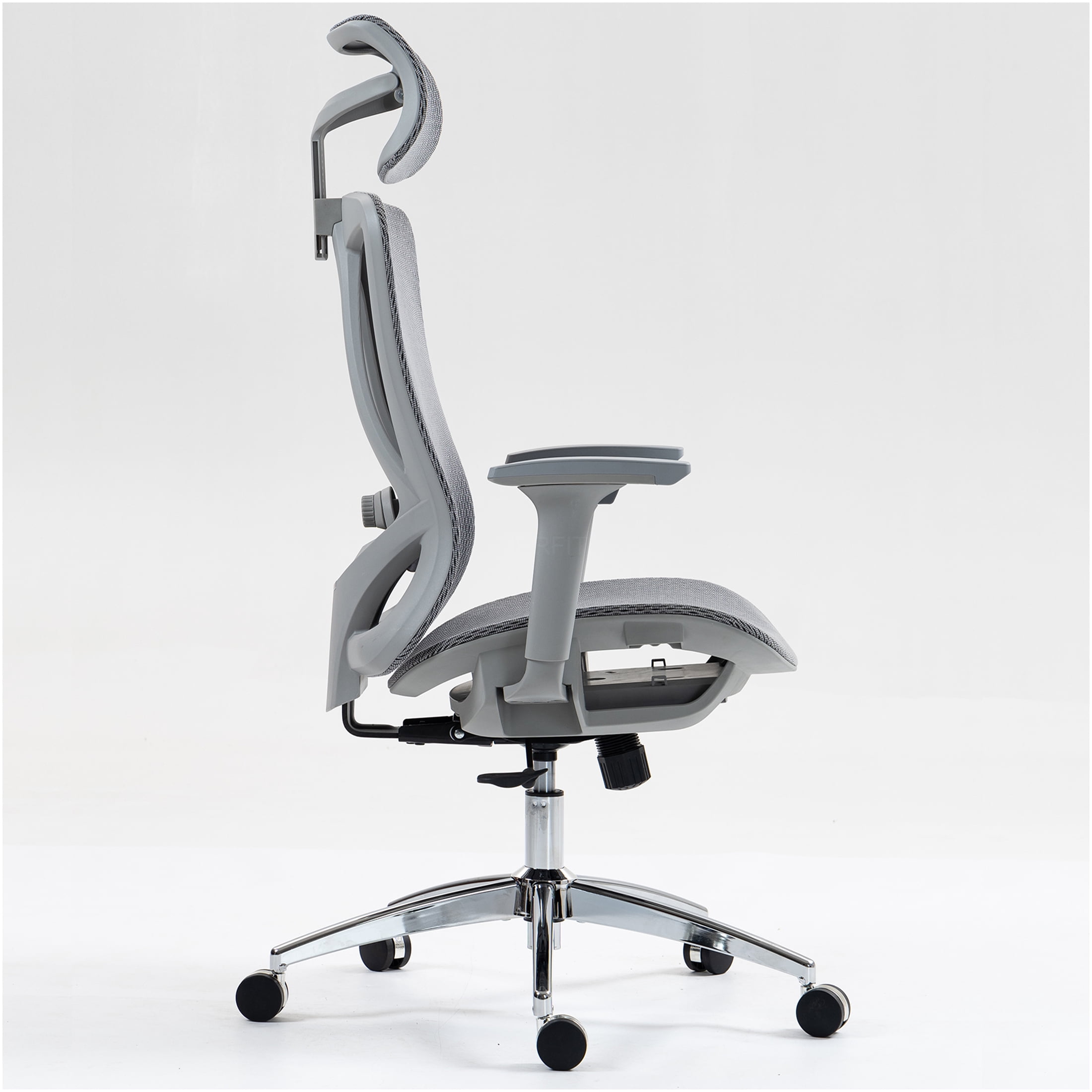 JERFIT Ergonomic Office Chair with Lumbar Support, Adjustable Swivel Desk Chair, Breathable Mesh and Fabric Executive Chair for Home Office, Grey