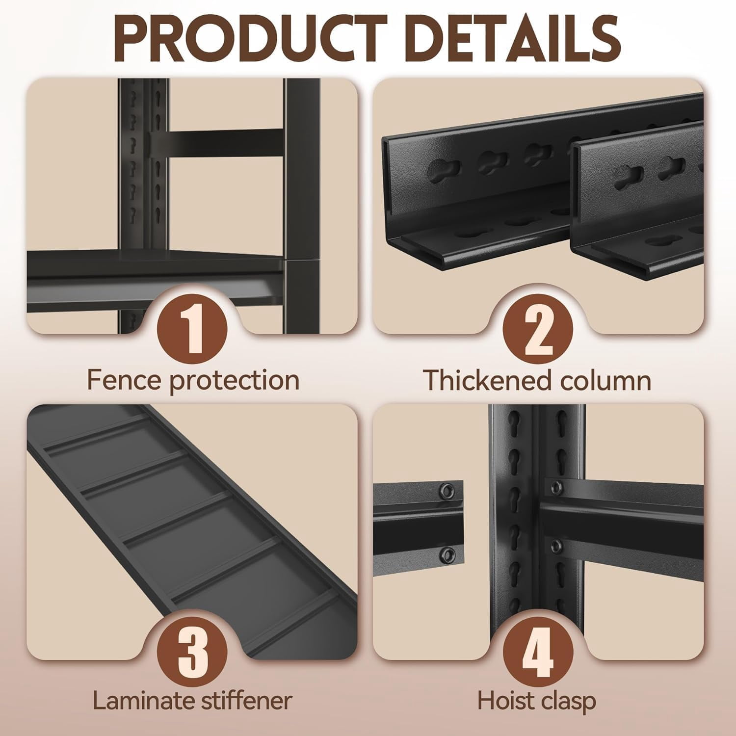 5 Tiers Book Shelves, Office Shelf Organizer, Heavy Duty Book Shelving, Adjustable Bookshelf, Freestanding Book Shelves, Book Shelves for Living Room, Black Bookshelves (47.2"W*23.6"D*72"H)