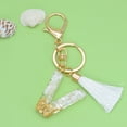 thumbnail image 2 of Crystal Drop Pendant Key Chain with Custom Letter and White Tassel for Bags or Keys, 2 of 2