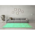 thumbnail image 3 of Ahgly Company Machine Washable Indoor Square Abstract Turquoise Blue Modern Area Rugs, 3' Square, 3 of 4