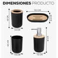 thumbnail image 2 of Accesorios De Baño Set De 4 Piezas Con Detalles De Bambu Modelo Negro, 2 of 4
