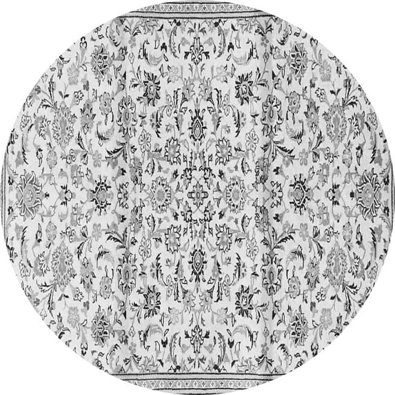 Ahgly Company Indoor Round Persian Gray Traditional Area Rugs, 6' Round