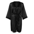 thumbnail image 3 of FhsagQ Lingerie pour Femmes Sans Entrejambe Ajustée Femmes Kimono en Satin de Soie Noir Robe de Chambre en Dentelle Lingerie Tenue de Nuit Pyjamas Lingerie pour Femmes Bas Résille Noir TTG, 3 of 9