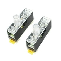 Unique Bargains 2Pcs 10Amp 250VAC DIN Rail Mounted 1P Fuse w Base FS-10