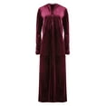 thumbnail image 3 of MeMoi Women's Velour Zippered Front Full Length Lounger Gown - Womens - Female, 3 of 6