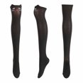 thumbnail image 2 of Xfvqtps Women Thigh High Socks Cute Cartoon Animals Pattern Over the Knee Party Cotton Stockings Black, 2 of 5