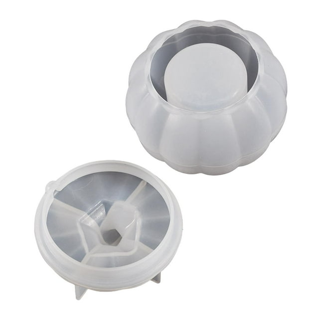 Caja de almacenamiento de calabaza modelo de silicona con tapa Reutilizable, Herramientas flexibles para hacer tarros Resina epoxi DIY para decoración Macarena Fundición de resina de silicona