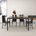 thumbnail image 6 of SYNGAR 5 Piece Dining Table Set, Kitchen Dining Table and Chairs Set for 4, Modern Marble Table and 4 PU Leather Upholstered Chairs, Home Dining Set for Small Space, Breakfast Nook, Black, D9204, 6 of 8